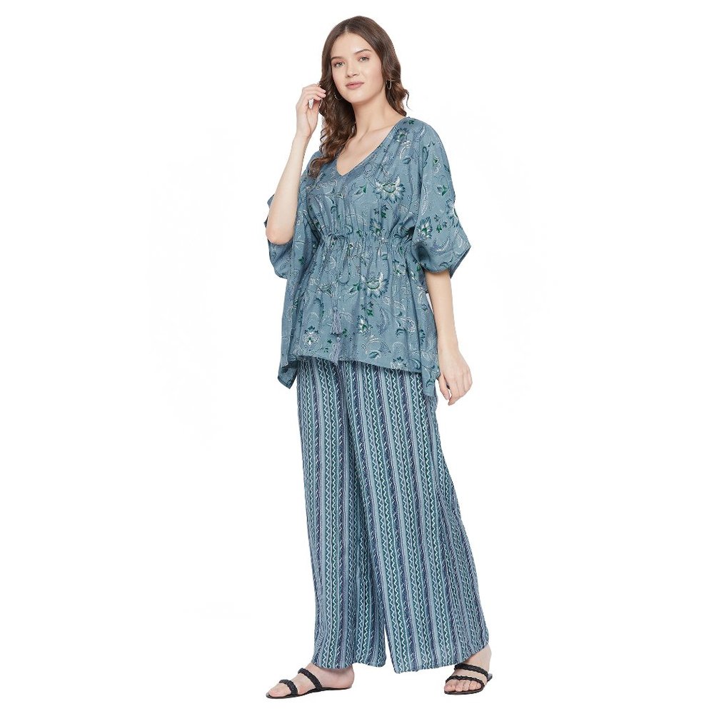 Gypsie Blu Womens Co-Ord Set Rayon Floral 2 Piece Pajamas Sets For Girls - Picture 5 of 9